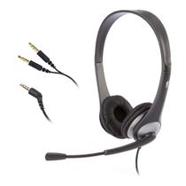 Fone de Ouvido Estéreo Cyber Acoustics AC-204 com Adaptador Y e Conector 3,5mm