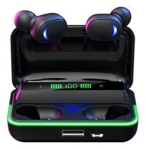 Fone de Ouvido F9-5 Sem Fio, Bluetooth 5.3 Power Bank, Display Digital LED, Microfone, Som Hi-Fi