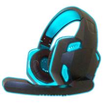 Fone de Ouvido Gamer C/ Led Azul USB P2 Microfone Celular - KOGAMER