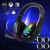 Fone De Ouvido Gamer Com Fio Usb Para Pc Note book Headset Com Microfone LED RGB
