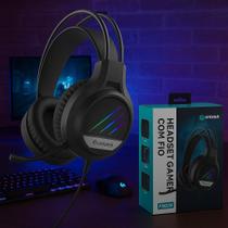 Fone de Ouvido Gamer com LED RGB, Som Estéreo, Microfone Flexível e Cabo Reforçado Ideal para Jogos