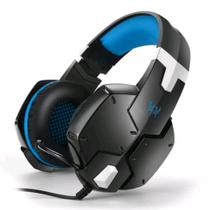 Fone De Ouvido Gamer Com Microfone Headset Ej-901 Preto Com Azul