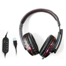 Fone de Ouvido Gamer Headset para PC/PS4/PS3/Notebook Preto e Vermelho Knup KP-359