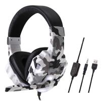 Fone De Ouvido Gamer Led Com Microfone Conexão P2 Camuflado - BMAX