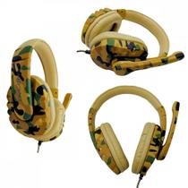 Fone De Ouvido Gamer Pro Headphone com Microfone P2 Camuflado Profissional Ovleng OV-PM3