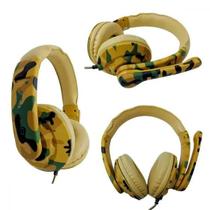 Fone De Ouvido Gamer Pro Headphone com Microfone P2 Camuflado Profissional Ovleng OVPM2