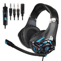 Fone de Ouvido Gamer Sades SA-822 com Fio - 3,5mm, Microfone Retrátil e Design Ajustável