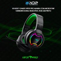 Fone de ouvido Gamer Viper Pro Mamba com Microfone Omnidirecional removível RGB USB Preto Fone de ouvido Gamer Viper Pro Mamba com Microfone Omnidirecional removível RGB USB Preto