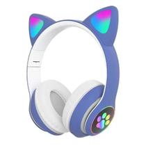 Fone De Ouvido Gatinho Bluetooth Infantil Led Menino Menina