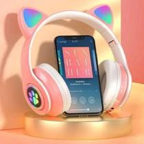 Fone De ouvido Gatinho Bluetooth Led Sem Fio Sd Lehmox, LEF-1019