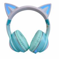 Fone de ouvido gatinho orelha gato carinha sem fio colorido Bluetooth Led