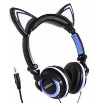 Fone De Ouvido Gatinho Preto E Azul P2 Lindo Elegante