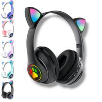 Fone De Ouvido HeadFone Sem Fio Orelha de Gato Gatinho Cat Bluetooth Ear Com Led Rgb AN-23