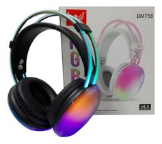 Fone De Ouvido Headphone Bluetooth Led Rgb Color BM758