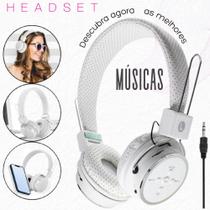 Fone De Ouvido Headphone Bluetooth Micro Sd Rádio Fm Universal Sd P2 B05 Branco