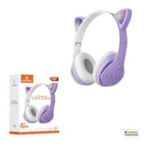 Fone de Ouvido Headphone Bluetooth Orelhas Led Gatinho Lilas Infantil - lehmox Fone de Ouvido Headphone Bluetooth Orelhas Led Gatinho Lilas Infantil - lehmox
