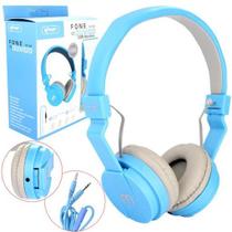 Fone de Ouvido Headphone P2 Arco Microfone Celular Azul