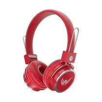 Fone De Ouvido Headphone Sem Fio Bluetooth Micro Sd Radio Fm B-05 Vermelho - PONTO DO NERD