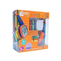 Fone de ouvido headphone vermelho-azul - hp302