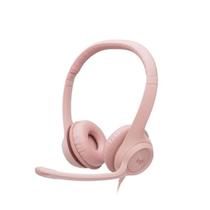 Fone de ouvido headset com fio usb logitech h390 rosa