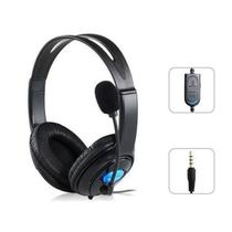 Fone De Ouvido Headset Estéreo Para P-4 com Microfone - Preto