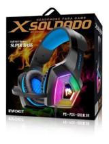Fone De Ouvido Headset Gamer 7.1 Microfone Stereo X2000 Virtual Azul e Preto Fone De Ouvido Headset Gamer 7.1 Microfone Stereo X2000 Virtual Azul e Preto