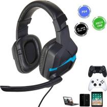 Fone de Ouvido Headset Gamer Askari Azul P3 PH292 com Microfones Compatível PS4 PS 5 e Xbox - Warrior