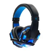 Fone De Ouvido Headset Gamer Bass Hd E Led Azul