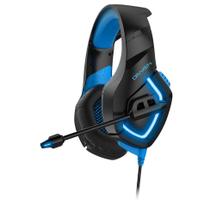 Fone de ouvido headset gamer draxen dn100 preto e azul (dn100/bk-bl) cancelamento de ruído microfone estéreo p2 flexível led azul almofadado