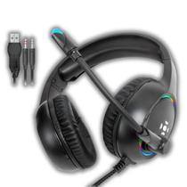 Fone De Ouvido Headset Gamer Holt P2/USB RGB Preto