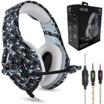 Fone de Ouvido Headset Gamer ONIKUMA K1-B Camuflado Cor Cinza e Preto Som Surround Quality