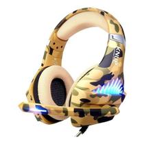 Fone De Ouvido Headset Gamer Over-ear Camuflado Led Usb Pc KP-GA01