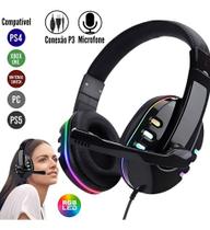 Fone De Ouvido Headset Gamer Ps4 Ps5 Xbox One Pc Rgb Led Usb
