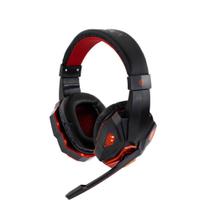 Fone de Ouvido Headset Gamer Sate Preto/Vermelho com Luz AE-327R