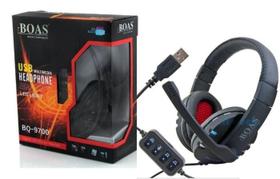Fone De Ouvido Headset Gamer USB p/ Pc Ps3 Notebook Bq-9700 - Preto