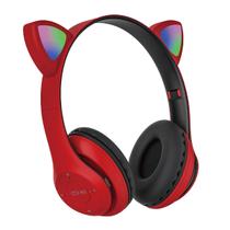 Fone De Ouvido Headset Gamer Vermelho Led Gatinho Pc Cel Fone De Ouvido Headset Gamer Vermelho Led Gatinho Pc Cel