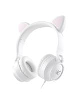 Fone De Ouvido Headset Kitty Ear - Orelha De Gato Branco Com Microfone Cabo 1.2m Plug P2 Estereo P3 - Ke110b Fone De Ouvido Headset Kitty Ear - Orelha De Gato Branco Com Microfone Cabo 1.2m Plug P2 Estereo P3 - Ke110b