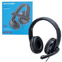 Fone De Ouvido Headset Multi HF700 Com Fio Preto Som Potente Ph317