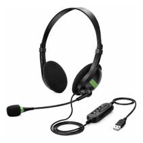 Fone de ouvido Headset Office USB e Microfone FY-1077 Preto