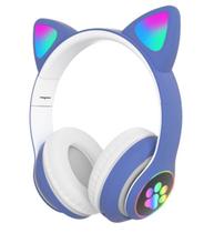 Fone De Ouvido Headset Orelhas De Gatinho Com Patinhas Bluetooth 5.0