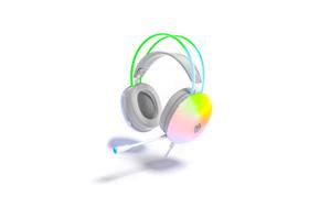 Fone de ouvido headset transparente eg309/lumini com fio evolut