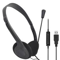 Fone de Ouvido Headset USB c/Microfone VOIP Biauricular Preto Go tech - PERFEITO P/ HOME OFFICE