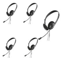 Fone De Ouvido Headset Usb Microfone Preto Gotech Kit Com 5