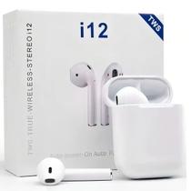 Fone de Ouvido i12 Branco Touch Bluetooth Sem Fio Microfone Fone de Ouvido i12 Branco Touch Bluetooth Sem Fio Microfone