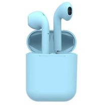Fone de Ouvido i12 Recarregável Bluetooth Touch + Case Azul