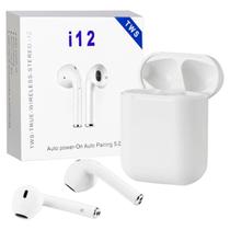Fone De Ouvido i12 Tws Bluetooth 5.3 Cor Branco