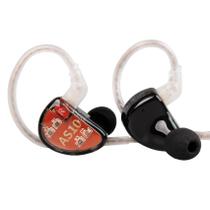 Fone de ouvido IEM KZ AS10 5 Balanced Armature Driver com fio preto