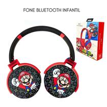 Fone De Ouvido Infantil Personagem Super Mário Bros Sem Fio Bluetooth lançamento