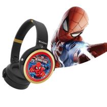 Fone de Ouvido Infantil Super Heróis Vingadores Homem Aranha Sem Fio Bluetooth Colorido Com Ajuste - Avengers
