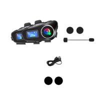 Fone De Ouvido Intercomunicador Para Motocicleta À Prova d'Água 300M BT Sem Fio Para Capacete,